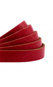 DQ leather flat 10mm Cranberry red
